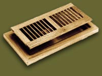 Volko Wooden Vents Floor Grilles & Wood Registers...your source for oak a/c heat wooden registers, grates and custom wood vents for floor and wall & ceiling application...Flush with Frame