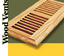 Volko Wooden Vents...wood floor vents air grilles & wood registers.  Oak a/c grilles wood registers grates and custom wood vents for floor wall & ceilings.